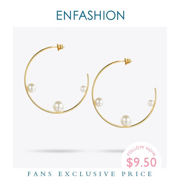enfashion jewelry geometric pearl line hoop earrings gold color stainless steel circle earrings for women earings eef1014 200924, Golden;silver
enfashion jewelry geometric pearl line hoop earrings gold color stainless steel circle earrings for women earings eef1014 200924, Golden;silver