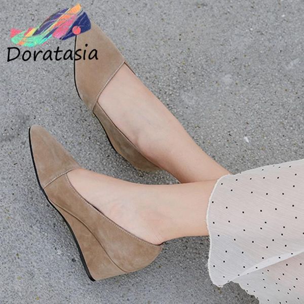 doratasia new women natural suede shoes high heels pumps women elegant shallow office pumps, Black
doratasia new women natural suede shoes high heels pumps women elegant shallow office pumps, Black