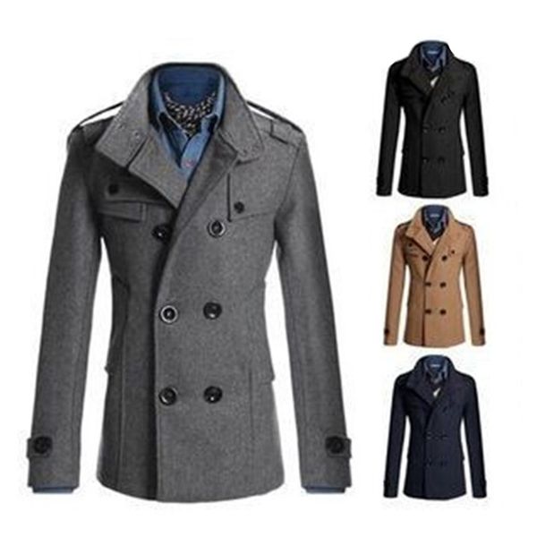 man winter woolen coat jackets fashion trend high street lapel double breasted windbreaker designer male casual slim mid-length outerwear, Black
man winter woolen coat jackets fashion trend high street lapel double breasted windbreaker designer male casual slim mid-length outerwear, Black