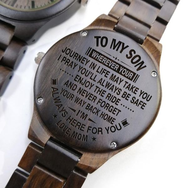z1800-1 to my son-i pray you'll always be safe enjoy the ride and never forget i'm always for you engraved wooden watch gifts, Slivery;brown
z1800-1 to my son-i pray you'll always be safe enjoy the ride and never forget i'm always for you engraved wooden watch gifts, Slivery;brown