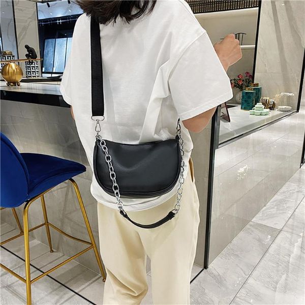 women casual metal chain bag zipper fashion pure color female underarm bag nylon strap shoulder
women casual metal chain bag zipper fashion pure color female underarm bag nylon strap shoulder