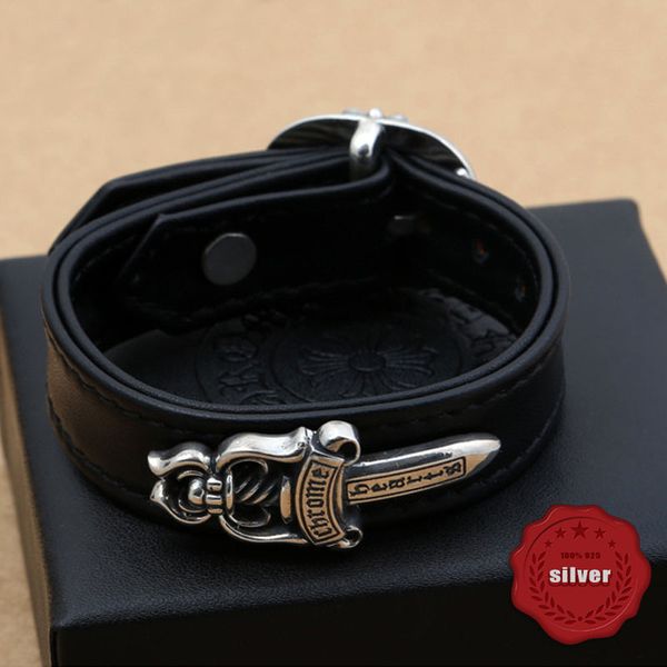brand sterling silver bracelet european and american tide couple personality nightclub jewelry holy sword creative bracelet punk bangles, Black
brand sterling silver bracelet european and american tide couple personality nightclub jewelry holy sword creative bracelet punk bangles, Black
