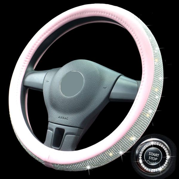 crystal steering wheel cover for girls.universal 15inch rhinestones bling leather suv car wheel protector a (pink steering wheel cover)
crystal steering wheel cover for girls.universal 15inch rhinestones bling leather suv car wheel protector a (pink steering wheel cover)