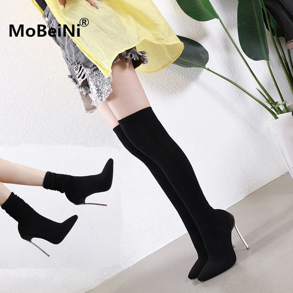 new arrival women boots fashion pointed toe high heels elastic female winter over the knee boots plus size quality, Black
new arrival women boots fashion pointed toe high heels elastic female winter over the knee boots plus size quality, Black