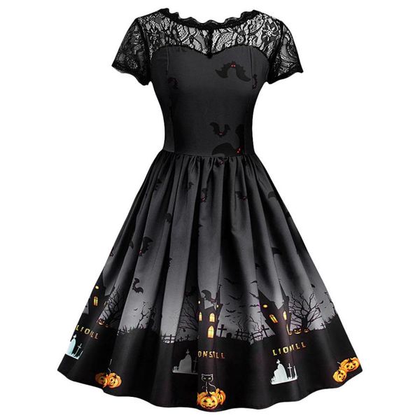 fast sending women's short sleeve halloween retro lace vintage dress a line pumpkin swing dress party costume drop shipping c816, Black;red
fast sending women's short sleeve halloween retro lace vintage dress a line pumpkin swing dress party costume drop shipping c816, Black;red