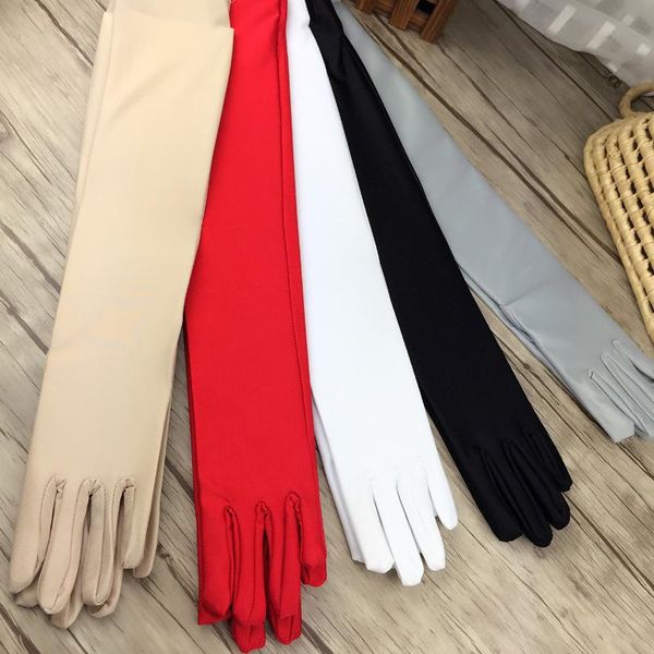 satin long finger elbow sun protection gloves opera evening party prom costume fashion gloves black red white grey women, Blue;gray
satin long finger elbow sun protection gloves opera evening party prom costume fashion gloves black red white grey women, Blue;gray
