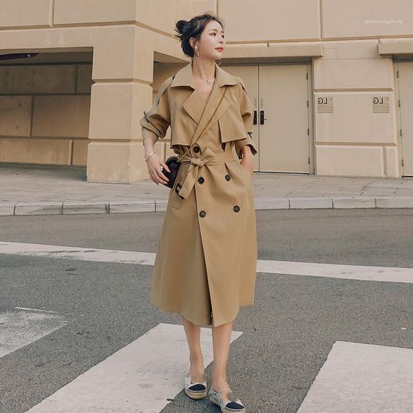 windbreaker solid loose single breasted long trench coats famale casual clothes women lapel neck, Tan;black
windbreaker solid loose single breasted long trench coats famale casual clothes women lapel neck, Tan;black