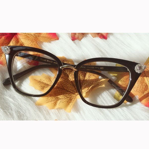 fashion women cat eye glasses frame retro frame brand metal optical luxury diamond prescription myopia eyeglasses, Black
fashion women cat eye glasses frame retro frame brand metal optical luxury diamond prescription myopia eyeglasses, Black