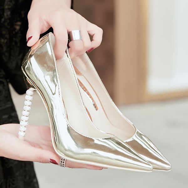 elegance2020 decent autumn gold and silver high heel stiletto pointed shallow mouth rhinestone night women's catwalk shoes, Black
elegance2020 decent autumn gold and silver high heel stiletto pointed shallow mouth rhinestone night women's catwalk shoes, Black