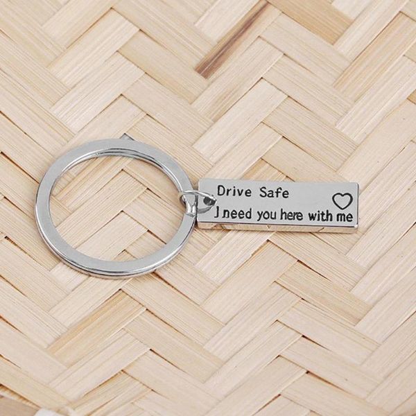 custom name keychain drive safely i need you here with me engraved keychain personality bag charm car key ring for couples gift, Silver
custom name keychain drive safely i need you here with me engraved keychain personality bag charm car key ring for couples gift, Silver