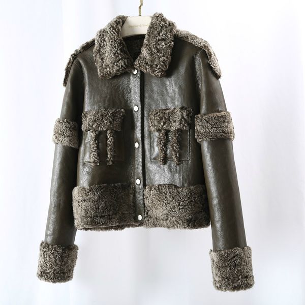 oftbuy 2020 new double faced fur real fur coat winter jacket women genuine leather natural merino sheep fur outerwear streetwear, Black
oftbuy 2020 new double faced fur real fur coat winter jacket women genuine leather natural merino sheep fur outerwear streetwear, Black