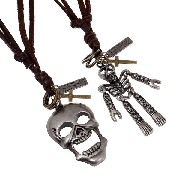 pendant necklaces the europe and united states long hip hop necklace wish platform skulls leather p41, Silver
pendant necklaces the europe and united states long hip hop necklace wish platform skulls leather p41, Silver