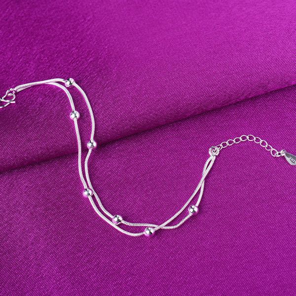 adjustable double layer 925 sterling silver snake chain charm bracelets & bangles anklet for women wedding party jewelry a178 jxka, Golden;silver
adjustable double layer 925 sterling silver snake chain charm bracelets & bangles anklet for women wedding party jewelry a178 jxka, Golden;silver