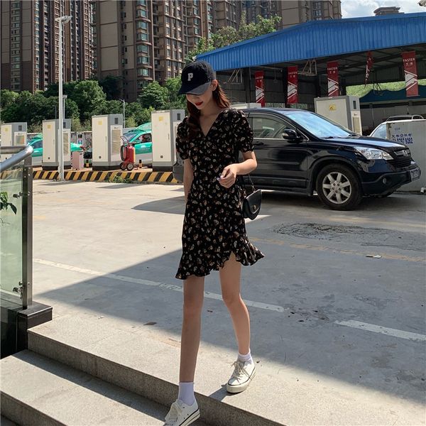 vnook2020ss french dress fishtail skirt floral dress women's summer bubble sleeve waist slimming v-neck fishtail skirt lt0x4, Black;gray
vnook2020ss french dress fishtail skirt floral dress women's summer bubble sleeve waist slimming v-neck fishtail skirt lt0x4, Black;gray