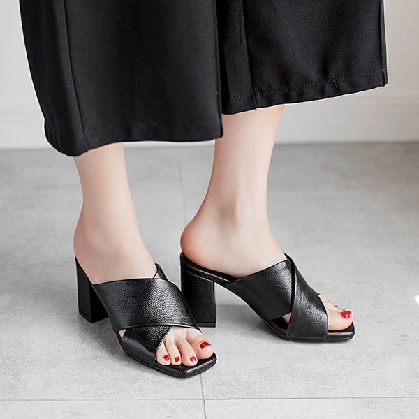 brand genuine leather covered slip on peep toe high heels summer shoes concise mules slingback women sandals l10, Black
brand genuine leather covered slip on peep toe high heels summer shoes concise mules slingback women sandals l10, Black