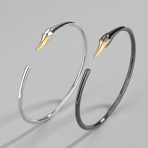 japanese and korean swan style s925 sterling silver fashion open bracelet net swan red trend personality jewelry silver bracket, Black
japanese and korean swan style s925 sterling silver fashion open bracelet net swan red trend personality jewelry silver bracket, Black