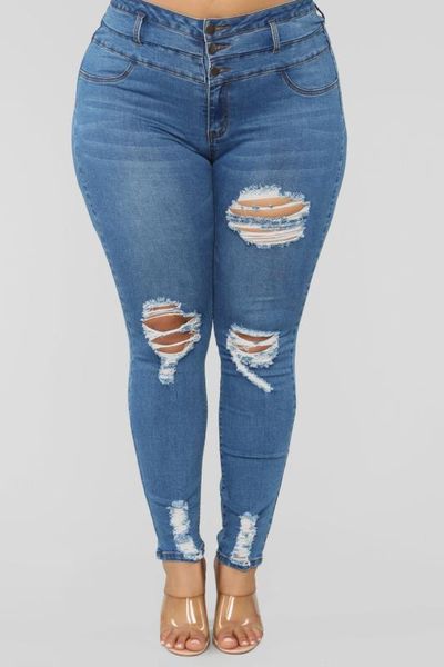 big plus size woman female stretch ripped hole stretch pencil leggings pants jeans demin destroyed hole ripped skinny jeans, Blue
big plus size woman female stretch ripped hole stretch pencil leggings pants jeans demin destroyed hole ripped skinny jeans, Blue