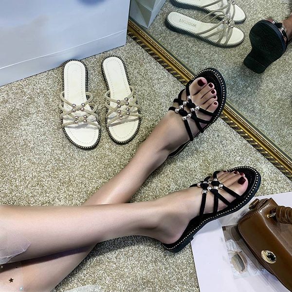 slippers ladies bead slides women pu fashion sandals female shoes flat summer fashion plus size beach woman new 2020, Black
slippers ladies bead slides women pu fashion sandals female shoes flat summer fashion plus size beach woman new 2020, Black