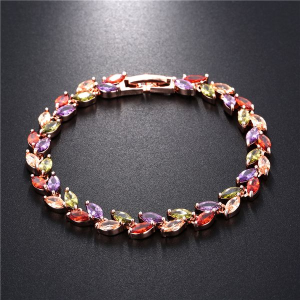 willow leaf crystal zircon chain bracelet colorful golden silvery sweet romantic bracelet fashion woman gift jewelry, Black
willow leaf crystal zircon chain bracelet colorful golden silvery sweet romantic bracelet fashion woman gift jewelry, Black