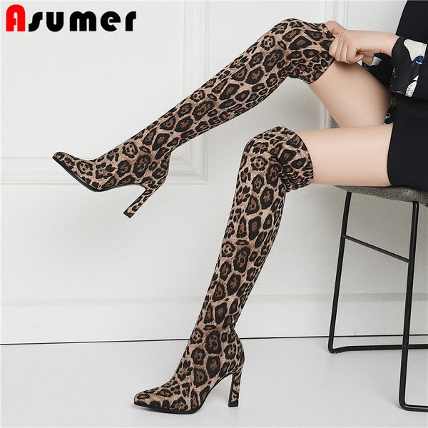boots asumer 2021 over the knee women pointed toe flock thigh high leopard print stretch big size 34-43, Black
boots asumer 2021 over the knee women pointed toe flock thigh high leopard print stretch big size 34-43, Black