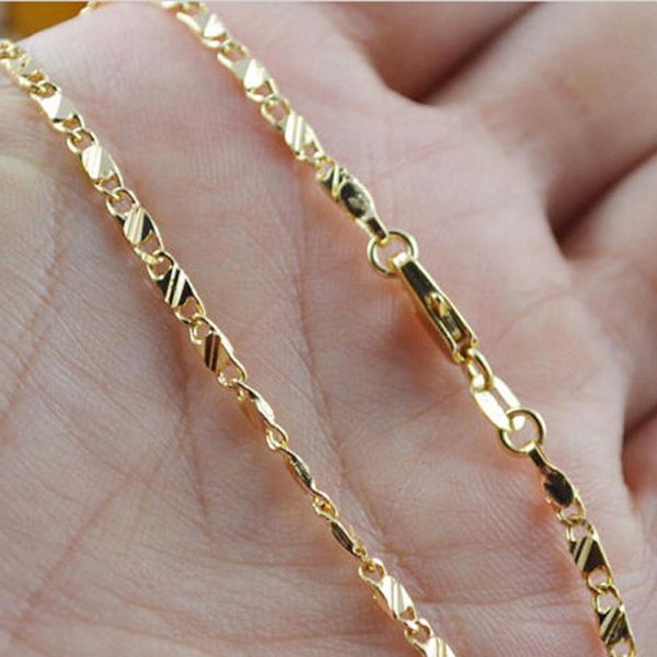 wholesale fashion men women 16-30 inches chain necklace 18k yellow gold filled jewelry for men women, Silver 
wholesale fashion men women 16-30 inches chain necklace 18k yellow gold filled jewelry for men women, Silver