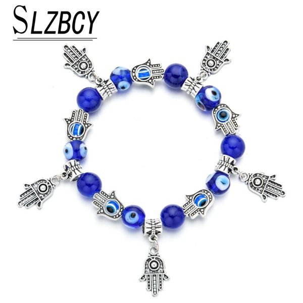 charm bracelets women blue turkish evil eyes bracelet femme pulsera fatima hand crystal beads elastic fashion jewelry birthday, Golden;silver
charm bracelets women blue turkish evil eyes bracelet femme pulsera fatima hand crystal beads elastic fashion jewelry birthday, Golden;silver