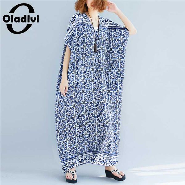 oladivi oversized women clothing fashion print summer boho long dress plus size beach wear bohemian maxi dresses tunic vestidios, Black;gray
oladivi oversized women clothing fashion print summer boho long dress plus size beach wear bohemian maxi dresses tunic vestidios, Black;gray