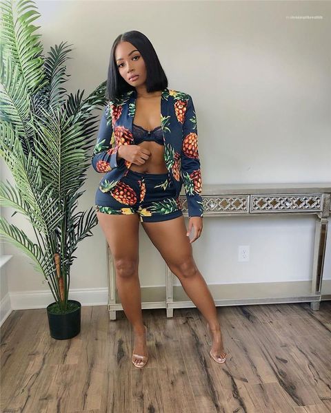 long sleeve fashion female outwear and pant suit casual spring women clothing women designer pineapple print blazers suits, White;black 
long sleeve fashion female outwear and pant suit casual spring women clothing women designer pineapple print blazers suits, White;black