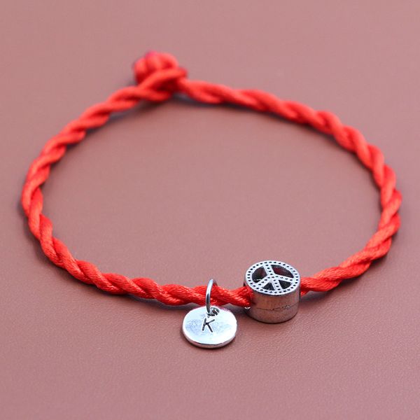 peace sign charm beads red thread string bracelet diy handmade a-z letters pendant lucky rope bracelet for women men jewelry, Red;blue
peace sign charm beads red thread string bracelet diy handmade a-z letters pendant lucky rope bracelet for women men jewelry, Red;blue