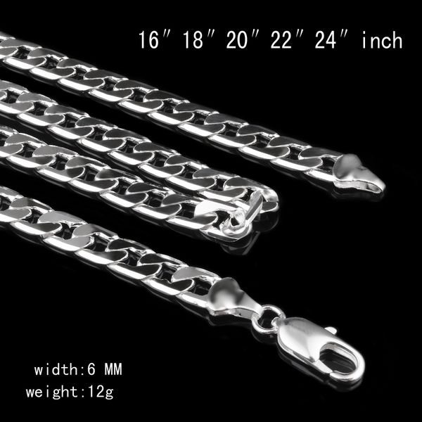 6mm 16inch-24inch ссылка цепи ожерелья серебряные ювелирные мужчин ожерелье, 925 серебряное ожерелье мужчин ювелирные изделия аксессуары, Silver
6mm 16inch-24inch ссылка цепи ожерелья серебряные ювелирные мужчин ожерелье, 925 серебряное ожерелье мужчин ювелирные изделия аксессуары, Silver