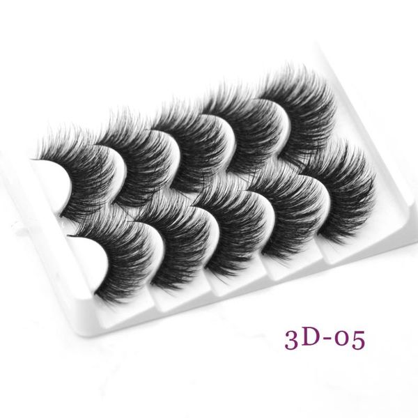 damepapil natural long faux mink thick lashes hand made wholesale fluffy soft 8d natural false eyelashes 5 pairs strip lash set