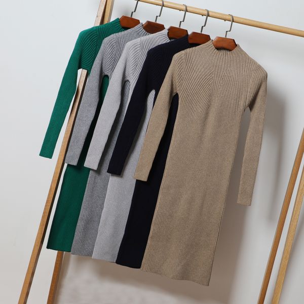 quality autumn winter warm knitted dress women half high neck long sleeve pencil casual mini bodycon sweater dress plus size 237, Black;gray
quality autumn winter warm knitted dress women half high neck long sleeve pencil casual mini bodycon sweater dress plus size 237, Black;gray
