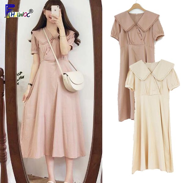 vintage dresses woman summer short sleeve casual korea japan preppy style cute sweet pink button cotton dress long 6216, Black;gray
vintage dresses woman summer short sleeve casual korea japan preppy style cute sweet pink button cotton dress long 6216, Black;gray
