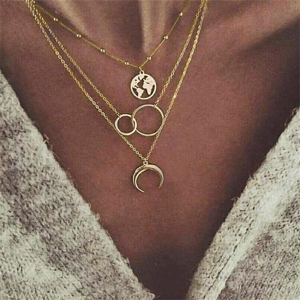 fnio vintage moon map necklace for women bohemian multilayer circle pendant necklaces beads chain choker fashion jewelry 2020, Silver
fnio vintage moon map necklace for women bohemian multilayer circle pendant necklaces beads chain choker fashion jewelry 2020, Silver