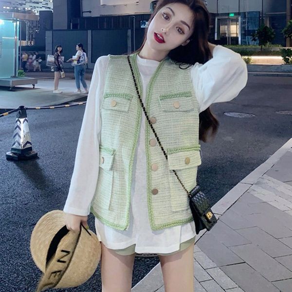 women's vests vest women v-neck coat loose waistcoat femme veste vt006, Black;white
women's vests vest women v-neck coat loose waistcoat femme veste vt006, Black;white