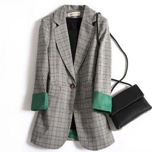 women's wool & blends fashion autumn women plaid blazers and jackets work office lady suit slim business female blazer coat, Black
women's wool & blends fashion autumn women plaid blazers and jackets work office lady suit slim business female blazer coat, Black