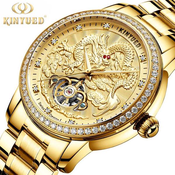 kinyued luxury gold dragon mechanical watch men stainless steel diamond relief dial design tourbillon watch luminous waterproof, Slivery;brown
kinyued luxury gold dragon mechanical watch men stainless steel diamond relief dial design tourbillon watch luminous waterproof, Slivery;brown