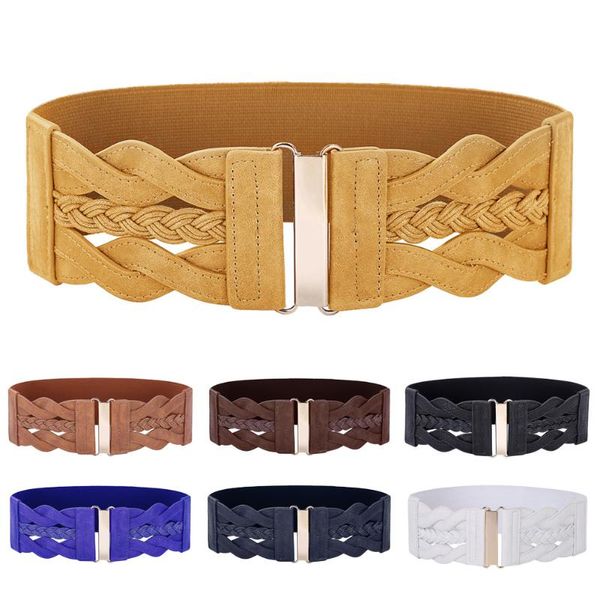gk women ladies belts 3" wide braided polyurethane leather elastic waist belt wide design waistband fashion style female, Black;brown
gk women ladies belts 3" wide braided polyurethane leather elastic waist belt wide design waistband fashion style female, Black;brown