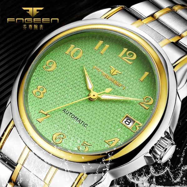 fngeen 2020 brand men 's watch steel waterproof date male clock hour tourbillon self wind automatic mechanical watches, Slivery;brown
fngeen 2020 brand men 's watch steel waterproof date male clock hour tourbillon self wind automatic mechanical watches, Slivery;brown