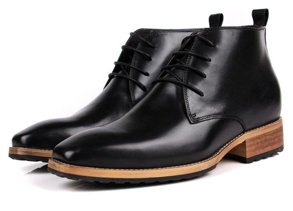 ankle men shoes elevator men boots cowhide short boots lace-up pointed-toe leather work casual work shoes pointed toe, Black
ankle men shoes elevator men boots cowhide short boots lace-up pointed-toe leather work casual work shoes pointed toe, Black