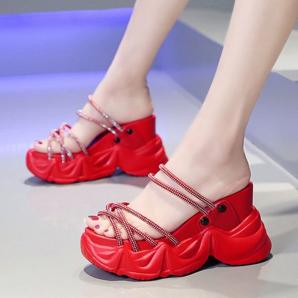 high-heeled shoes lady increased internal slippers women summer on a wedge luxury slides jelly flip flops platform pantofle, Black
high-heeled shoes lady increased internal slippers women summer on a wedge luxury slides jelly flip flops platform pantofle, Black
