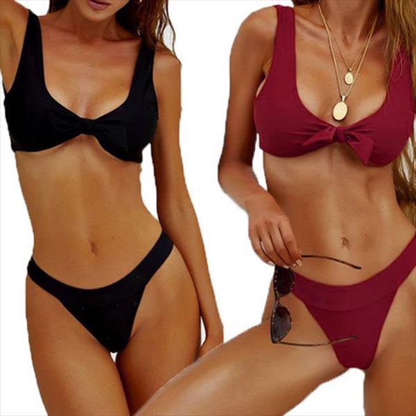 women bikini set 2020 new push up tie knot swimwear bathing suit backless beachwear swimming, White;black
women bikini set 2020 new push up tie knot swimwear bathing suit backless beachwear swimming, White;black
