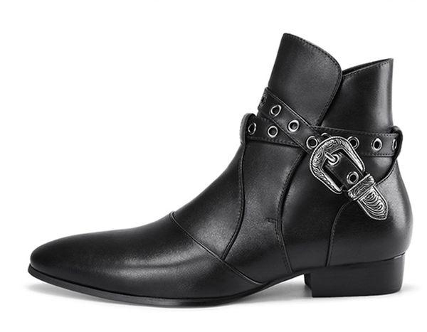 martin high new list ankle boots factory outlet genuine leather buckle comfortable personality tide fashion men pointed boots, Black
martin high new list ankle boots factory outlet genuine leather buckle comfortable personality tide fashion men pointed boots, Black