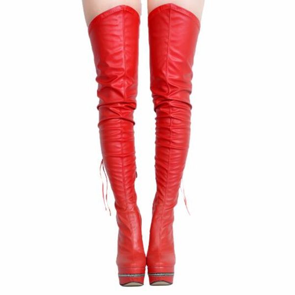 gullick over the knee streched platform boots women 14.5cm high thin heels 4cm platform zip decor shoes big size, Black
gullick over the knee streched platform boots women 14.5cm high thin heels 4cm platform zip decor shoes big size, Black