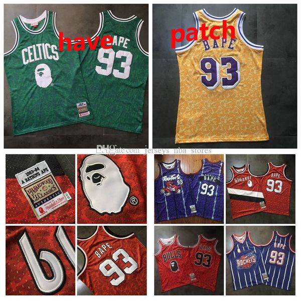 men bapexmitchell & ness lakers celtics bulls raptors 93 bape green 1982-83 hardwoods classics double-embroidered jersey 01, Black;red
men bapexmitchell & ness lakers celtics bulls raptors 93 bape green 1982-83 hardwoods classics double-embroidered jersey 01, Black;red