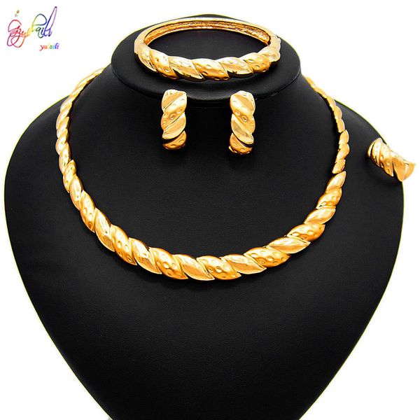 yulaili new design gold color necklace bracelet earrings ring classic bridal jewelry sets women party jewellery accessories, Black
yulaili new design gold color necklace bracelet earrings ring classic bridal jewelry sets women party jewellery accessories, Black