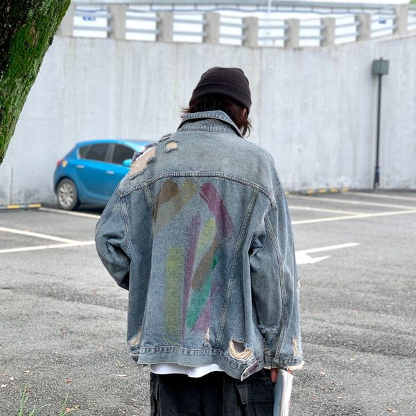 loose graffiti ripped beggar jacket 2020 autumn jacket denim casual single-breasted trench coat denim coat, Black;brown
loose graffiti ripped beggar jacket 2020 autumn jacket denim casual single-breasted trench coat denim coat, Black;brown