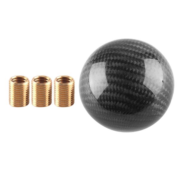 universal carbon fiber shift knob round ball gear shift shifter knob head manual car with 3pcs adapters, 51.5mm
universal carbon fiber shift knob round ball gear shift shifter knob head manual car with 3pcs adapters, 51.5mm
