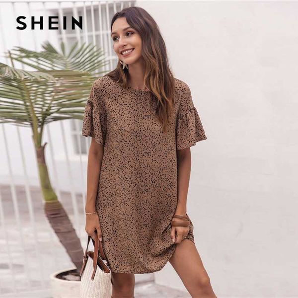 shein mocha brown ruffle cuff dalmatian tunic dress women summer short sleeve round neck straight boho short dresses, Black;gray
shein mocha brown ruffle cuff dalmatian tunic dress women summer short sleeve round neck straight boho short dresses, Black;gray