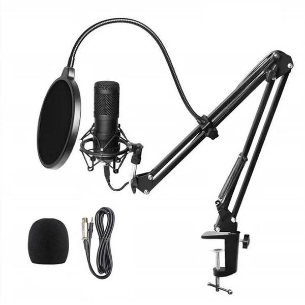 condenser microphone kit with mount flexible scissor arm stand filter windscreen connection cable for broadcast
condenser microphone kit with mount flexible scissor arm stand filter windscreen connection cable for broadcast